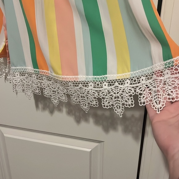 Chance Or Fate Women’s Plus Size 2X Striped Off The Shoulder Flutter Top NWOT - Picture 7 of 10